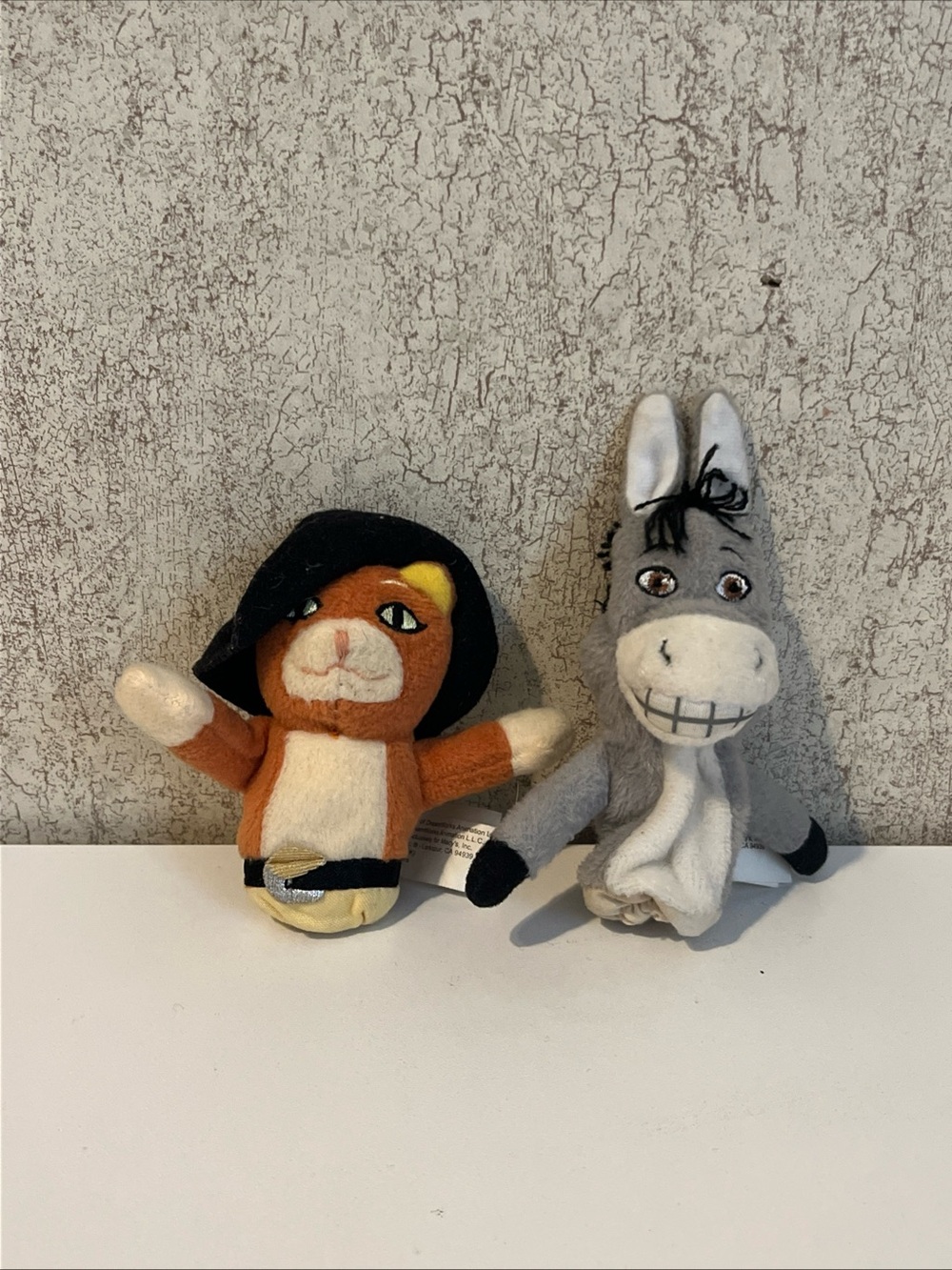 DreamWorks Shrek Finger Puppets Donkey/Puss in Boots '07 Macy's Ltd Ed Set of 2